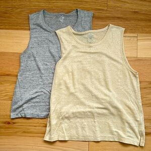J. Crew Tank Tops in Gray and Light Yellow